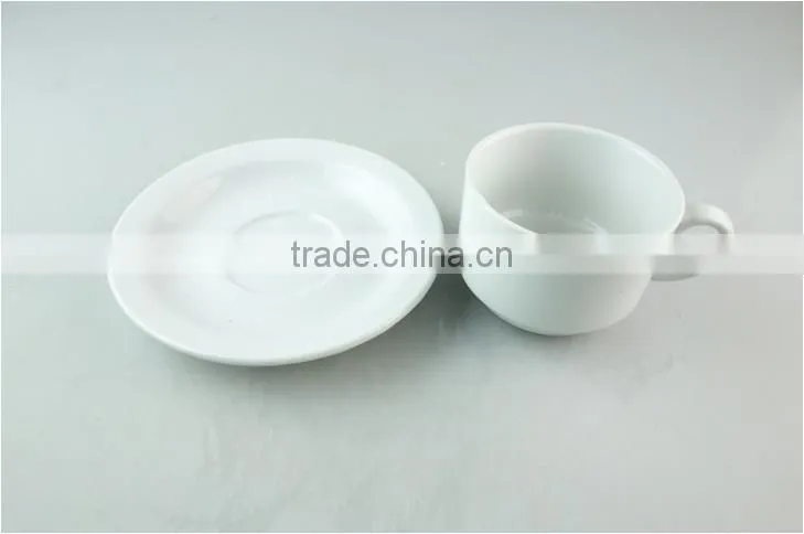 Hot wholesale cheap restaurant white ceramic porcelain coffee tea cup with decal