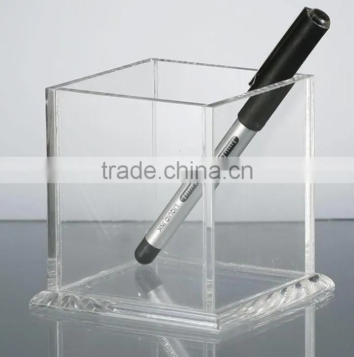 Clear Acrylic Wall-Mounted Pen Holder/Transparent Pen Box