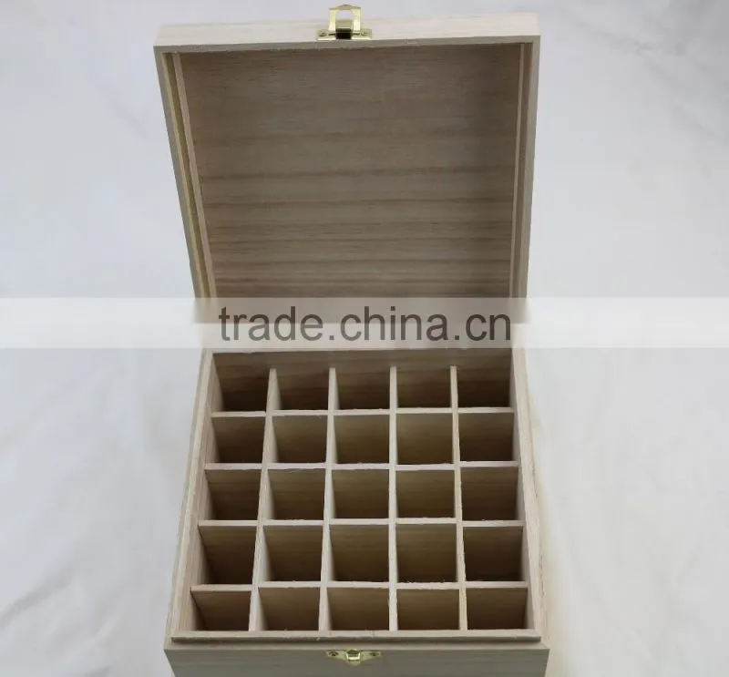 Eco-friendly wooden pine essential oil box with dividers
