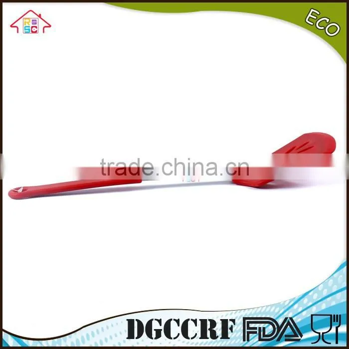 NBRSC FDA Heat Resistance Silicone Slotted Shovel spatula turner spade new leaf shaped with stainless steel core