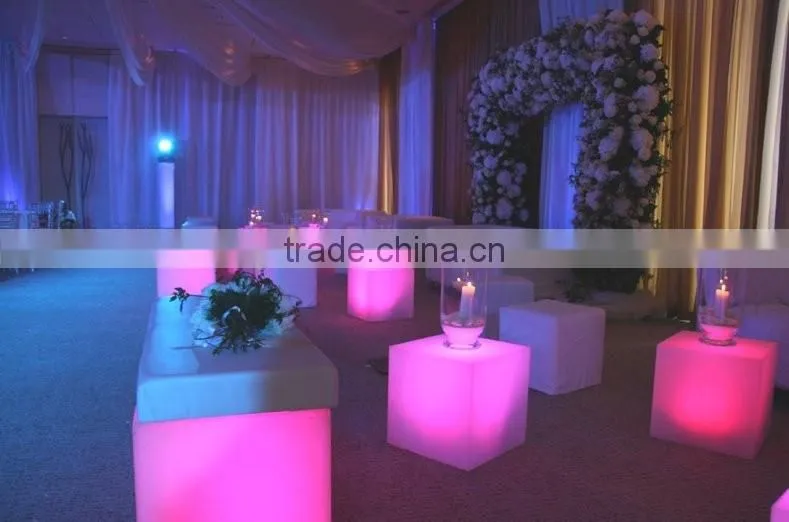 led cube chair /waterproof led light cube stool