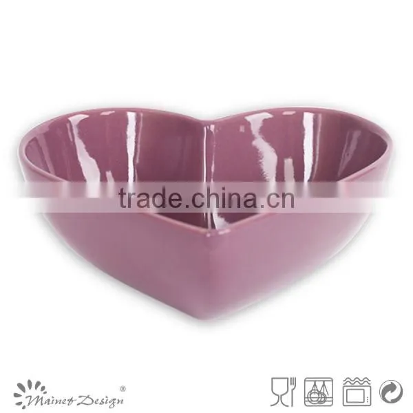 MOQ low amounts of Chinese-made stoneware bowls, heart shape series ceramic bowls, wholesale high quality bowl