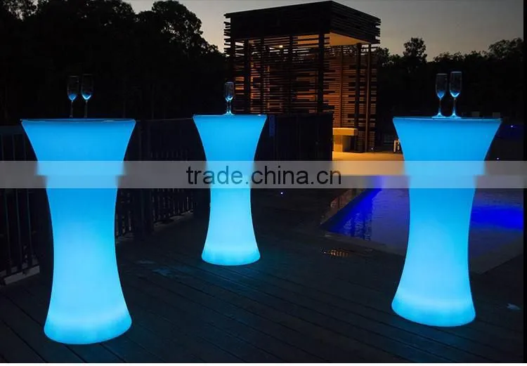 Chargeable Remote Control Party Supplies Festive Decorative Cocktail Table Cordless Led Lighted Illuminated Tables For Events