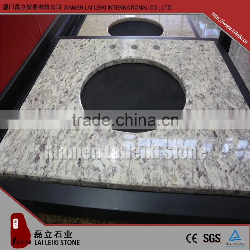 Polished New Crema Marfil Prefab Marble Kitchen Countertop