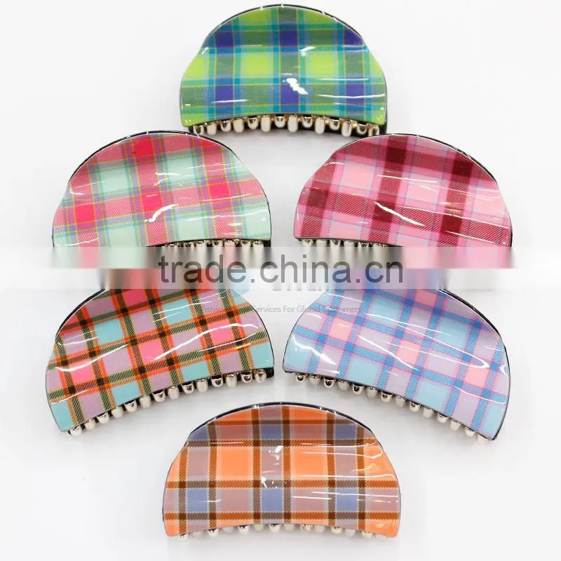 Summer strip print hair claw