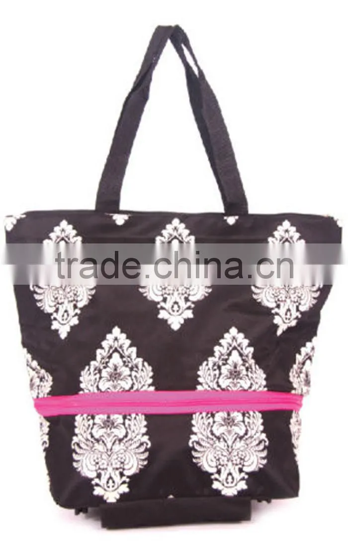 Shopping bag on Wheels expandable to lightweight Roller Bag with free Id Holder