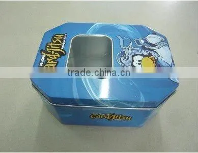 Octagonal Tin Can with PVC Window Lid