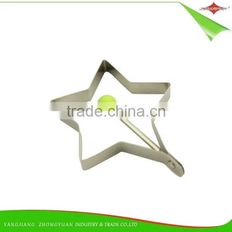 ZY-F1415 stainless steel egg ring pp ball handle star shape fried egg ring