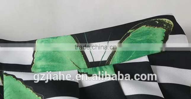 Hot sale fashion women A-line fresh printing Pleated skirts high waist skirt wholesale dress