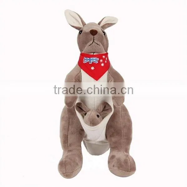 Customized handmade high quality cute blue kangaroo plush toy