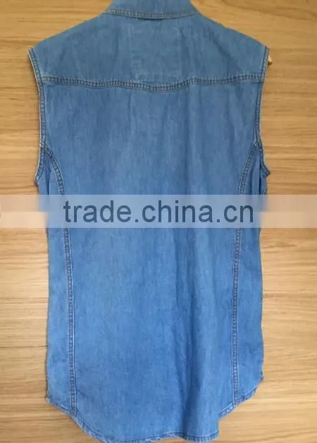 Fashion Sleeveless Denim Shirts for Man