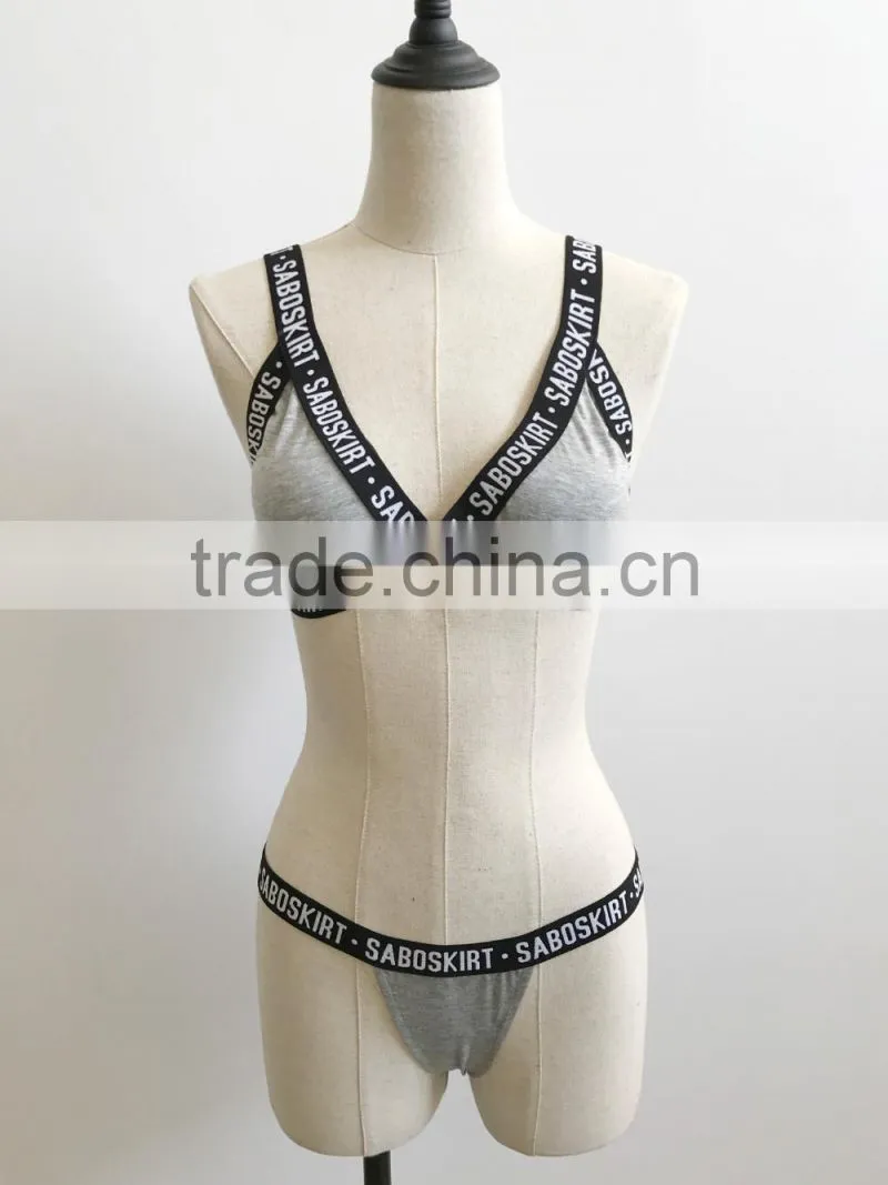 2017 new hot sexy mature bikini lady's swimwear with letter