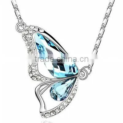 Jewelry Gift Fashionable Butterfly Style Crystal Diamond Necklace