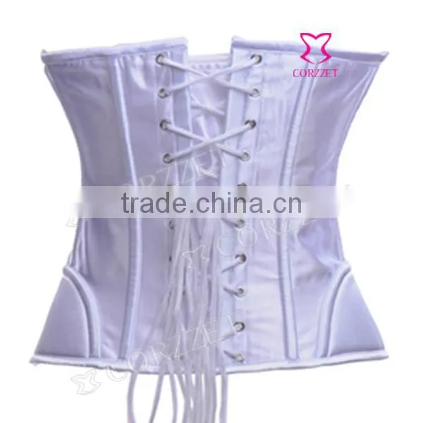 Women White Steel Boned Corselet For Women Body Shaper
