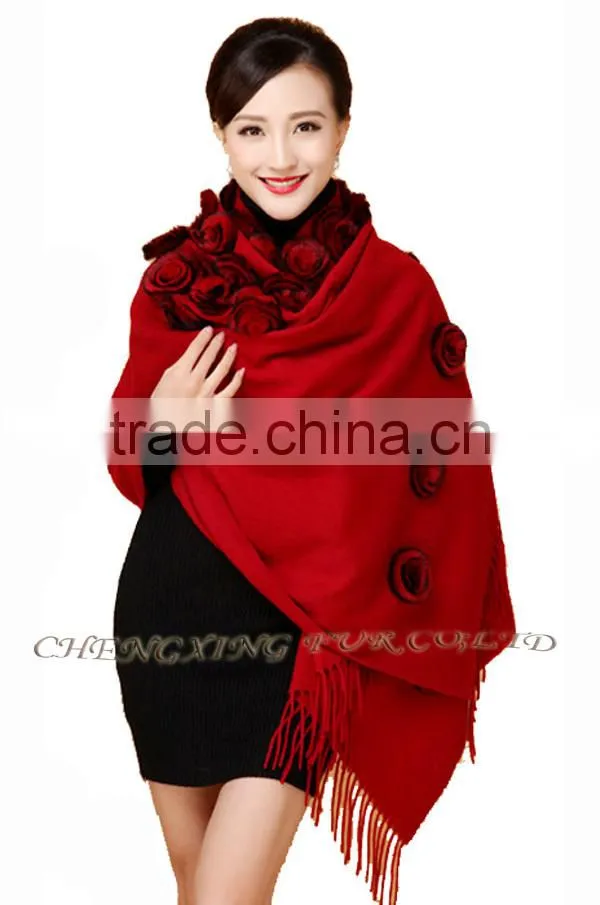 CX-B-P-37A Flowers Design Fashion Winter Ladies Cheap Shawl