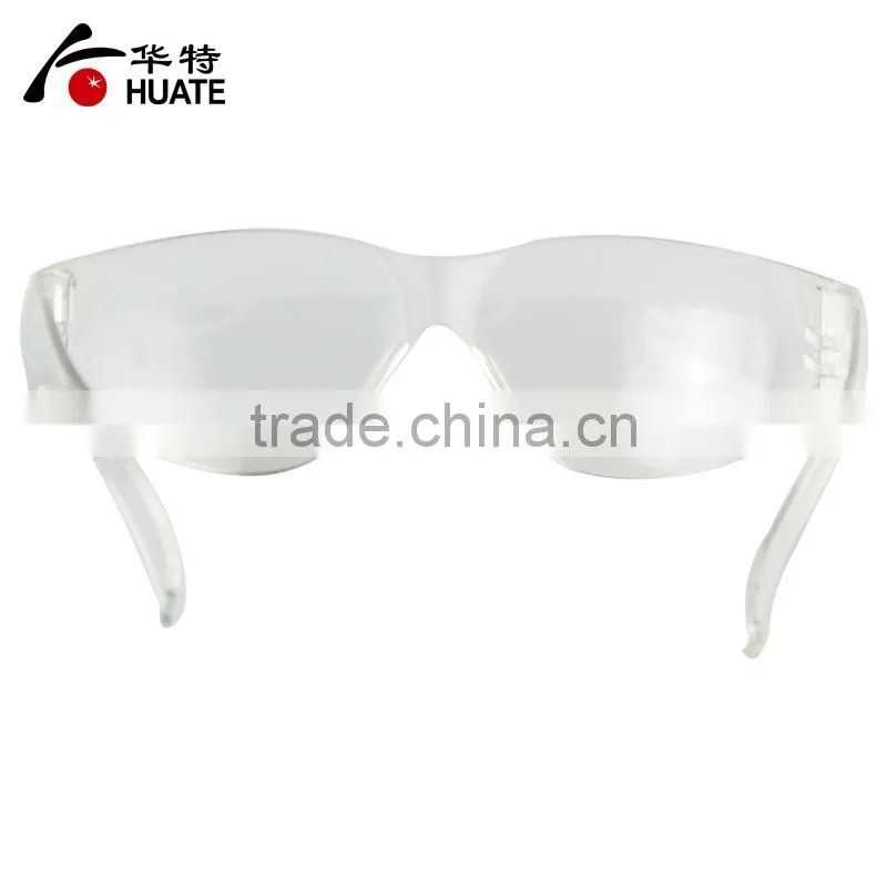 Custom colorful temples clear PC safety glasses,transparent safety glasses