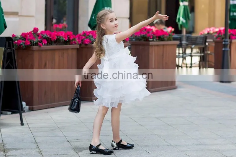 sleeveless Net fabric ball grown dress for baby girl summer dress