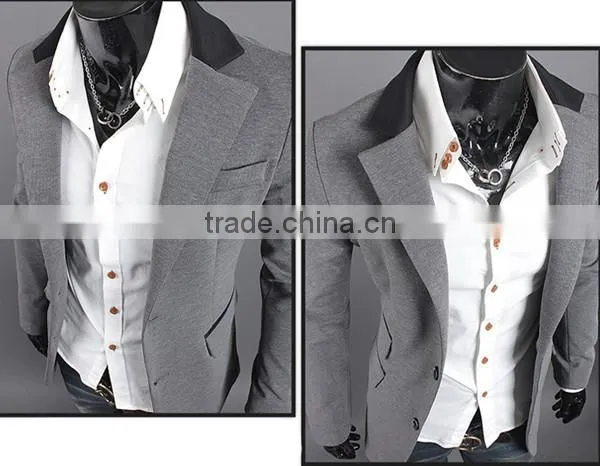 High quality balck and gary 2 colors for choice cheap price mens grey blazer