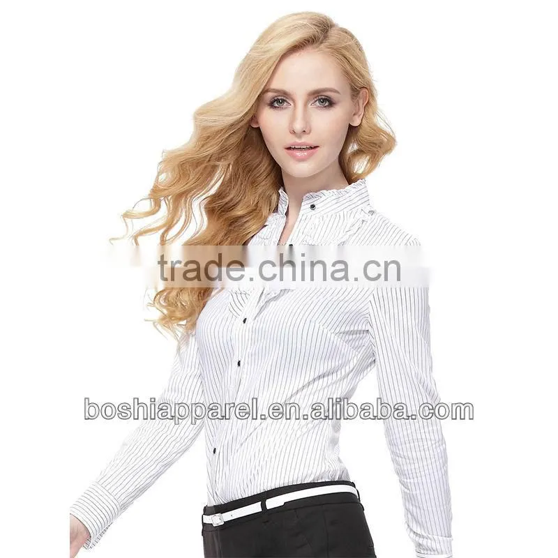 2015 Latest Fashion Light Blue Women Shirt And Short Set For Office Wear