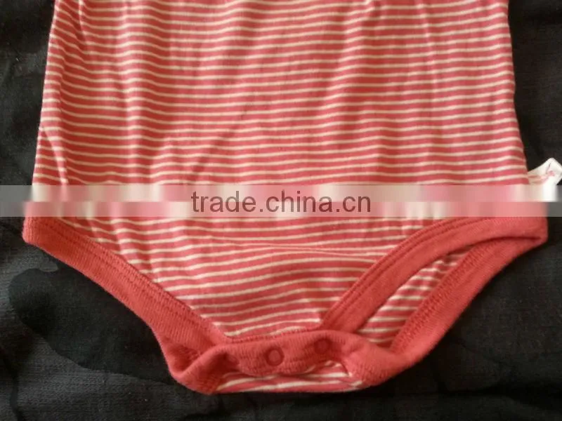 Fashion Hot Summer Stripe Red Baby Girl Bodysuits