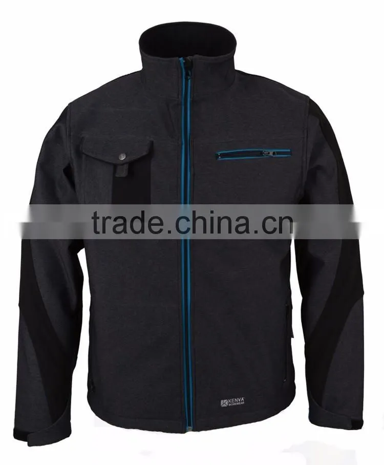 New design imitation jean oem softshell jacket with 3 layer