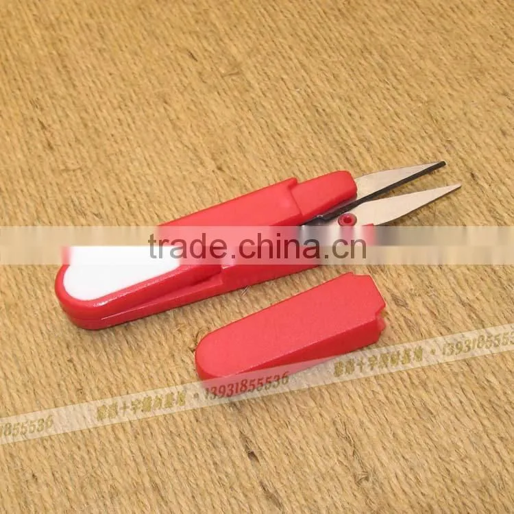 cross stitch scissors with plastic handle and safe cover sewing scissors 24 Pcs per box sewing thread cutter