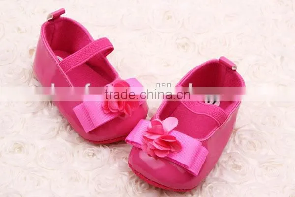 New Sweet Anti-slip Flat Flower Princess First Walkers PU Baby Newborn Shoes
