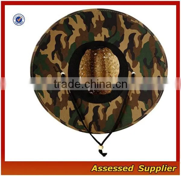 Australia fedora straw surf hat with band and adjustable lanyard lifeguards straw hat with lining to protect