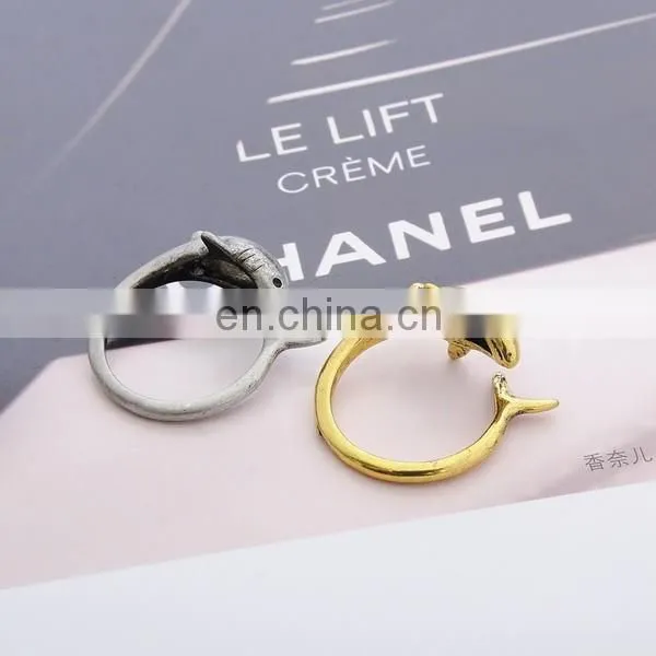 Fashion Design Dolphine Open Ring Cuff Knuckle Cuff Ring