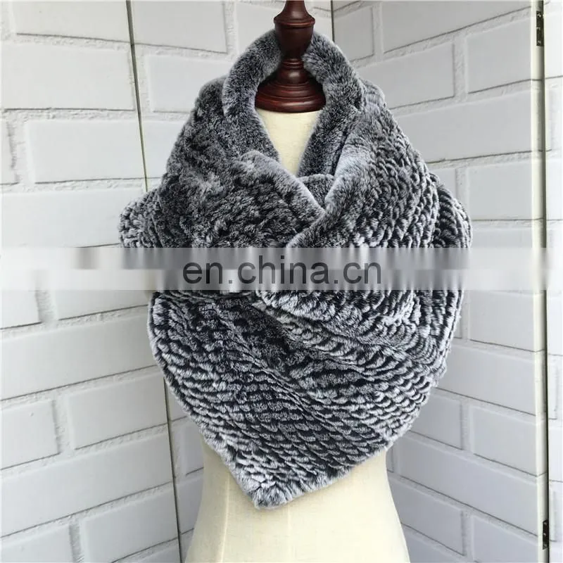 2015 High Quality Market Sell Luxury Brand Hand Knitted Rex Rabbit Fur Scarf Winter