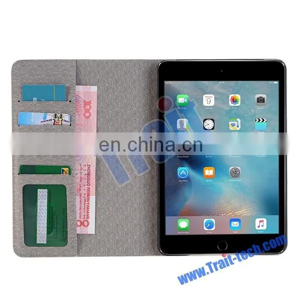Crocodile Pattern Wallet Style Side Flip PC+ PU Leather Case for iPad Mini 4