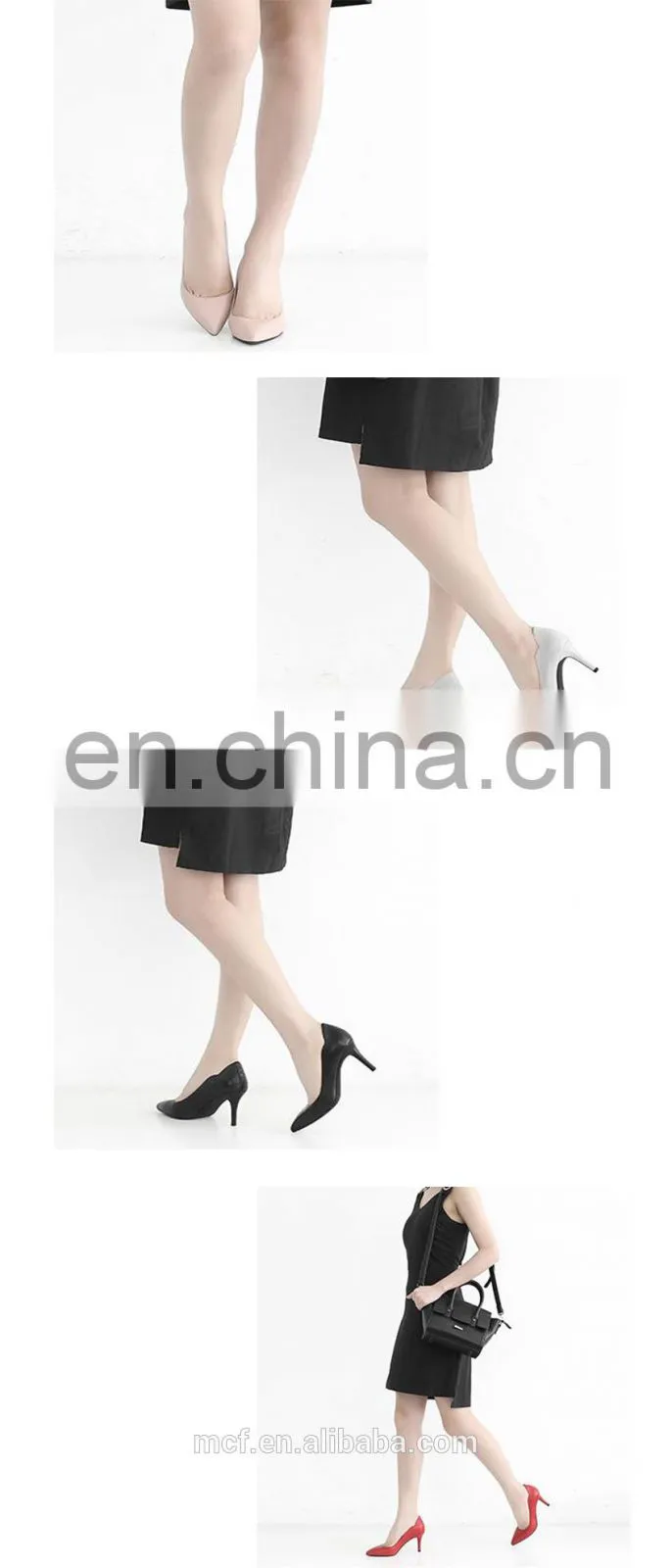 MCH-2400 European trendy pointed toe Nude women leather stilettos ladies fashion high heel shoes wholesale