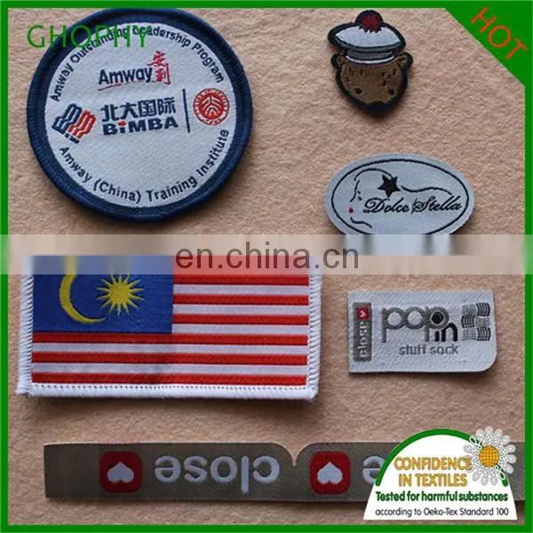 2015 Good Quality Private Woven Custom Hat Label With Low Price
