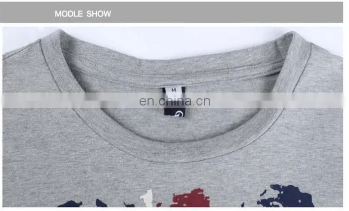 Large Size Men T Shirt 5XL Flag Printing Design T-shirt Men Long Sleeve Fashion European American Style Camisetas Gray White
