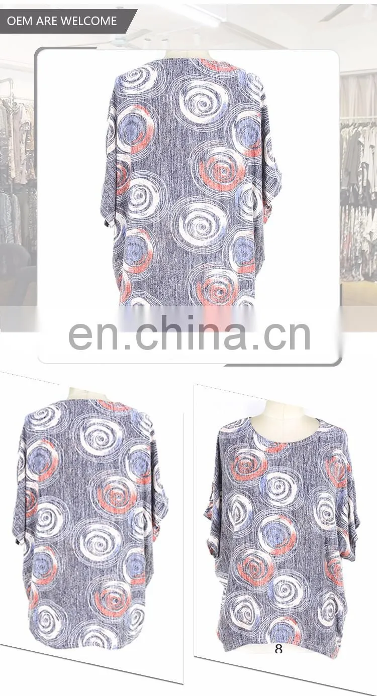 Bat Sleeve Latest Fancy Ladies Fashion New Round Neck Tops