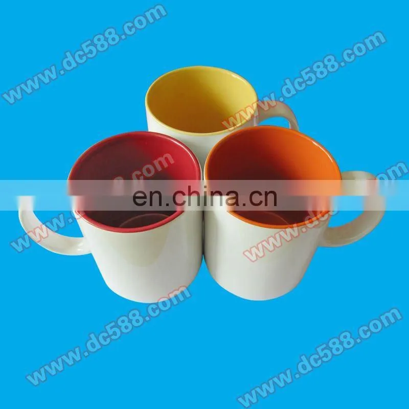 white ceramic sublimation mug can priting picture coated mug