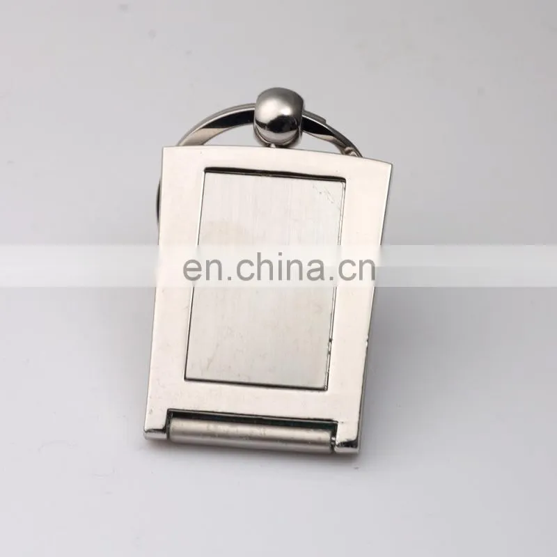metal custom logo photo frame keychain