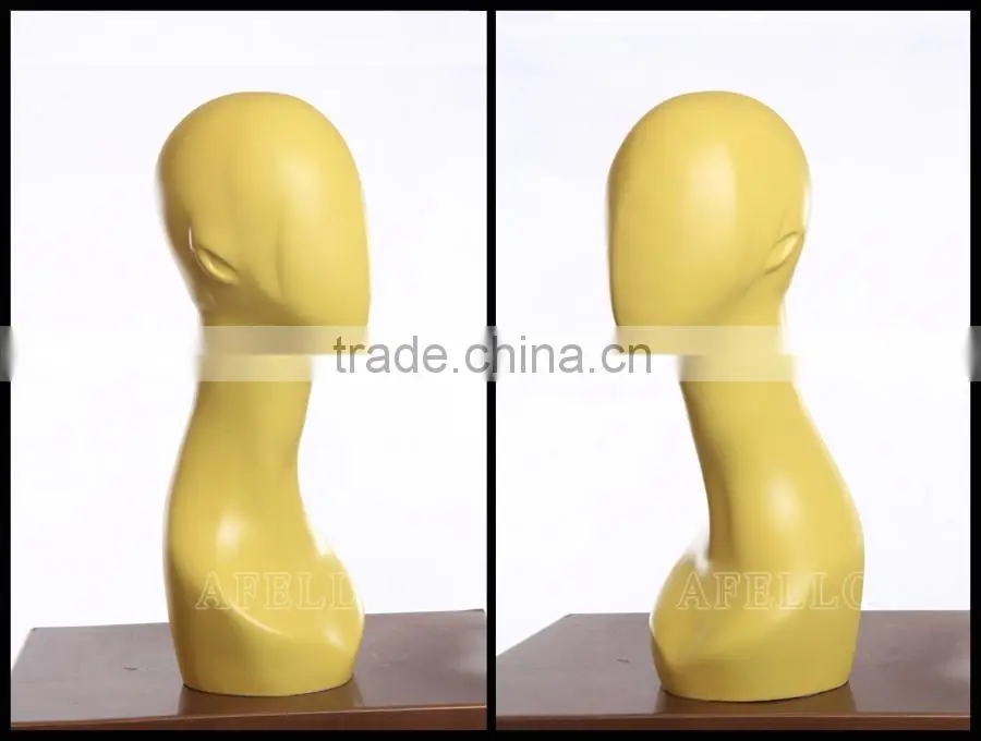 Yellow Head Mannequin Abstract Female head mannequin display hat model H1075