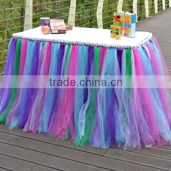 Romantic Wedding Party Birthday Supply Dessert Station Tutu Tulle Table Skirt Cover SD103