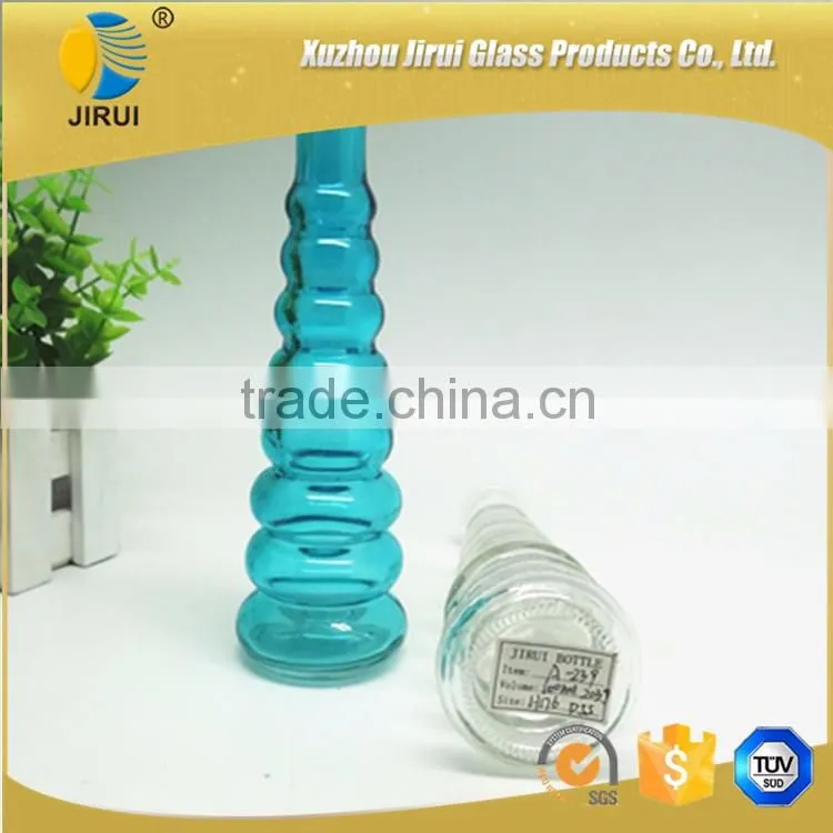 100ml pagoda blue clear reed diffuser glass bottle with cork