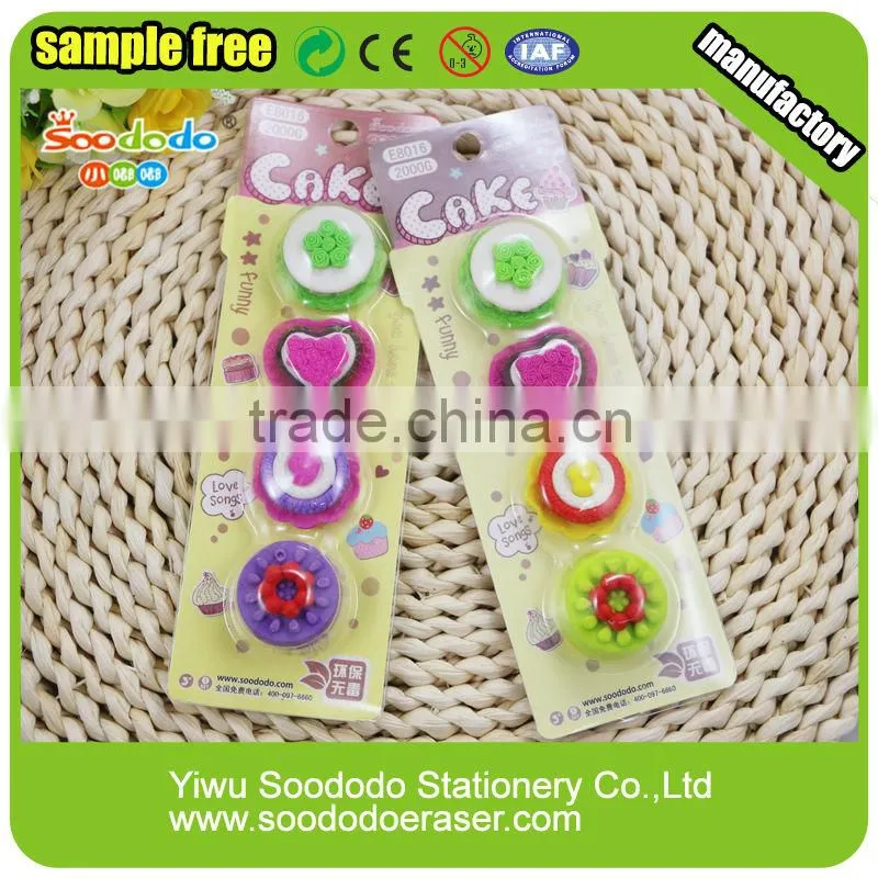 Multi-function blister card cake shape gift eraser
