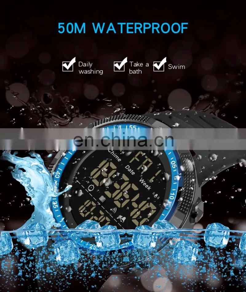 SANDA 6014 Branded men digital wristwatch luminous alarm water resistant multi-functional fashion boys led watches