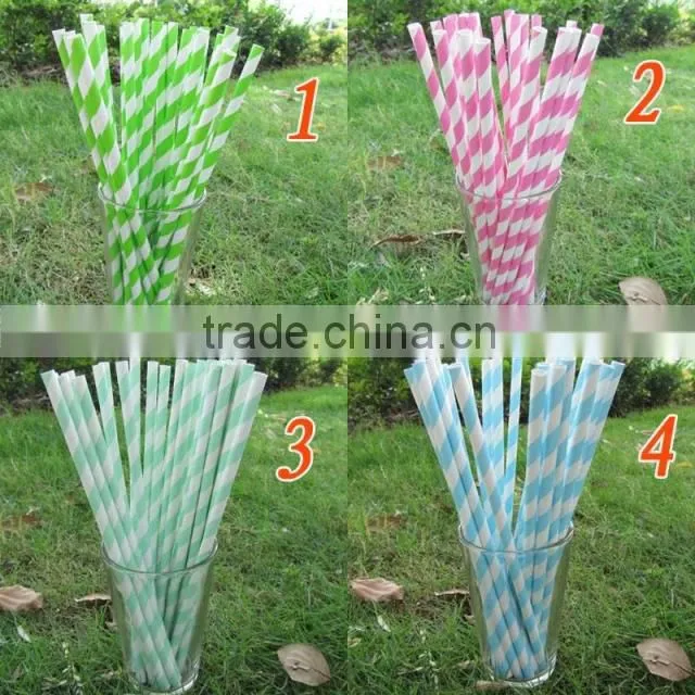 Orange Striped Paper Straws
