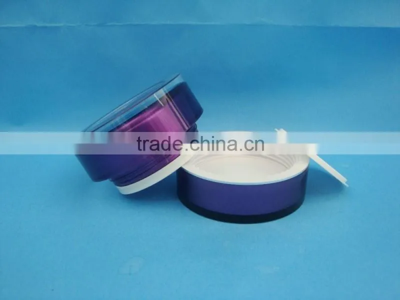purple cylinder shape acrylic plastic jar with plastic cap