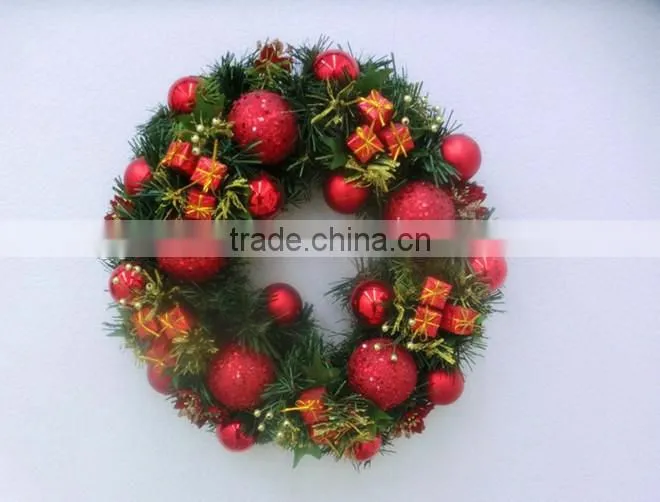Green decorative garland and flowers