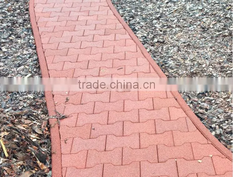 Recycled floor mat dog bone interlock rubber pavers