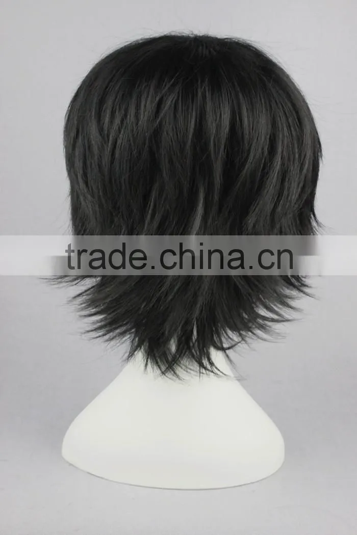 High Quality 35cm Short Black Straight Prince of tennis Wig Synthetic Anime Wig Cosplay Hair Wig