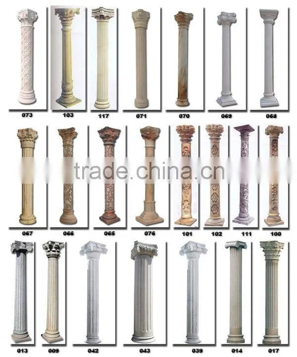 Natural White Marble Stone Roman Pillar