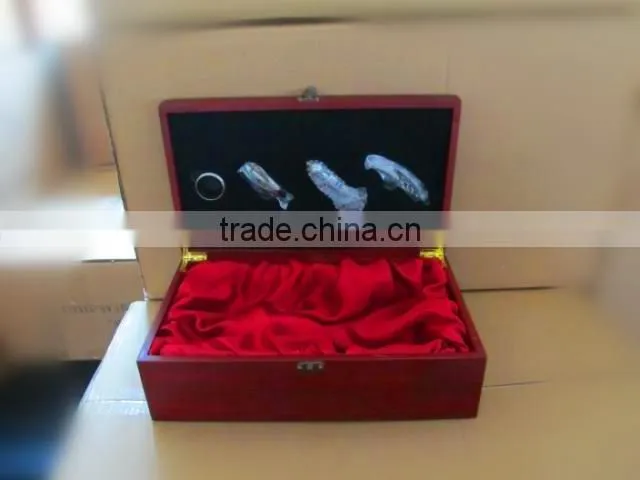 Double bottle wooden wine gift packaging boxes wholesale accept OEM