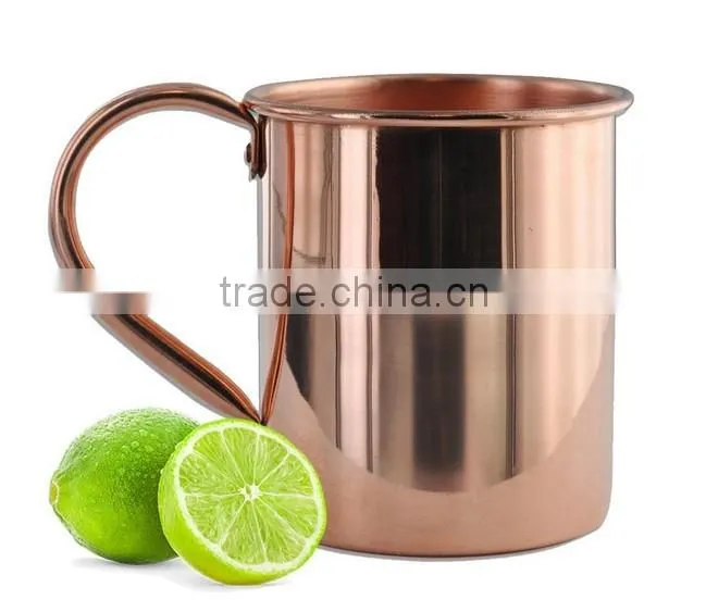 Solid Copper Mugs 16oz Large Authentic Unlined Moscow Mule Copper Mug by Solid Copper Mugs